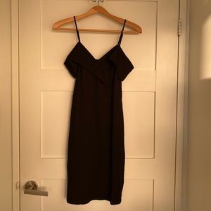 Short black cocktail dress from Nordstrom / brand: Soprano. Off the shoulder